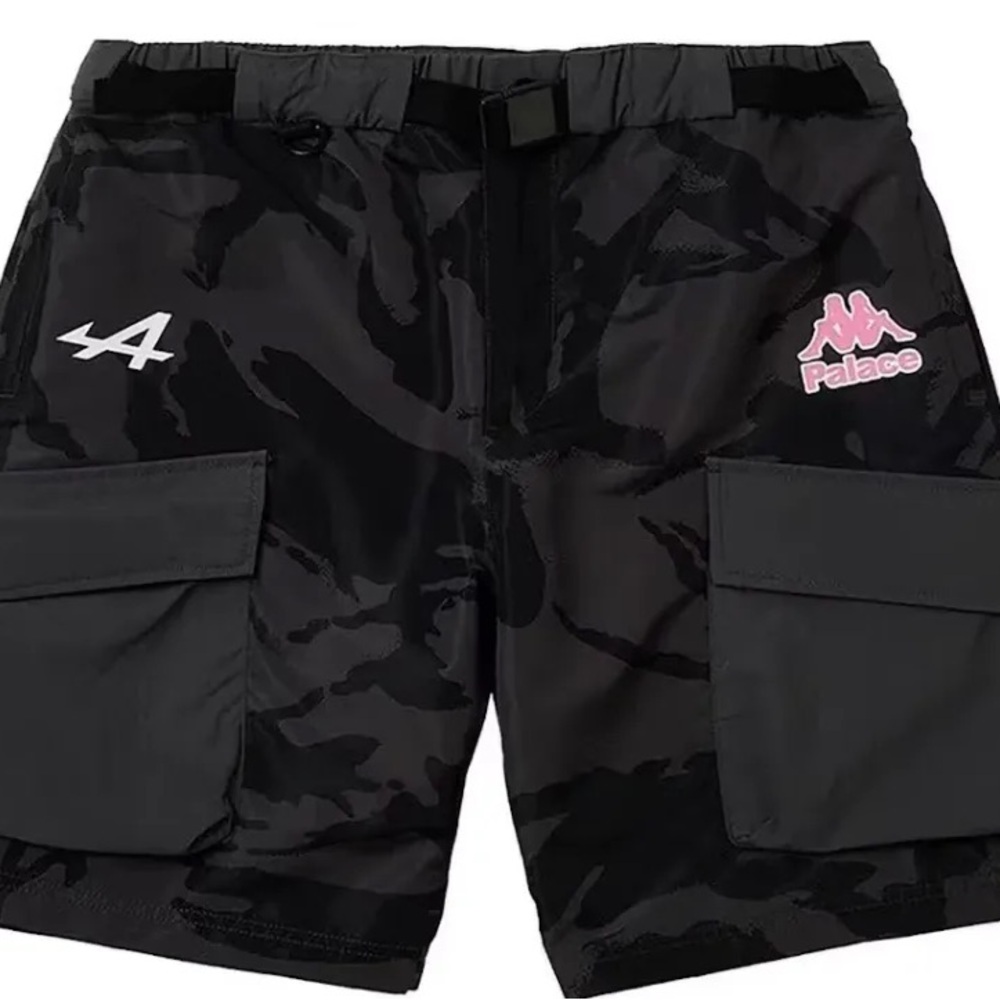 Kappa x Palace Alpine F1 Racing Team Black Camo Men's Cargo Shorts